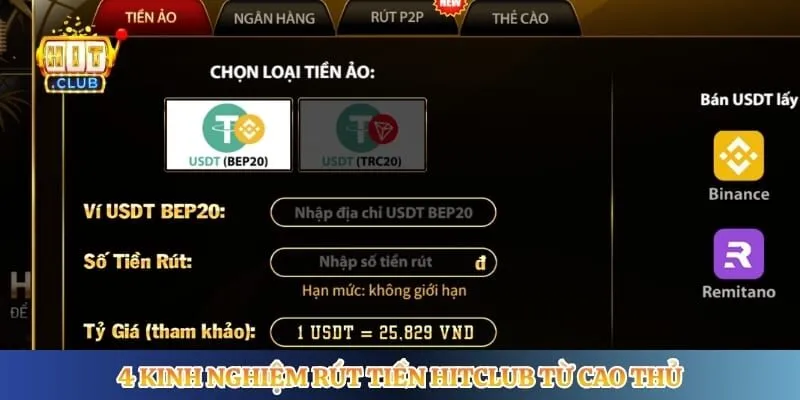 4 kinh nghiệm rút tiền Hitclub từ cao thủ